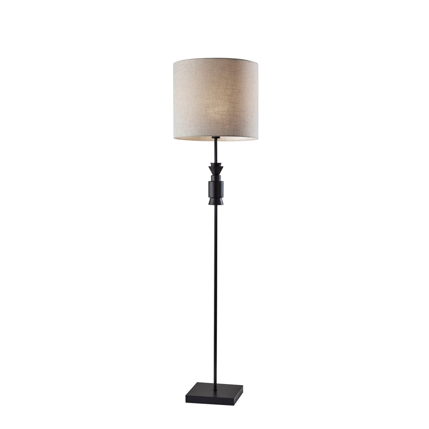 Adesso Home - 4049-01 - Floor Lamp - Elton - Black / Black Wood Rubber Wood