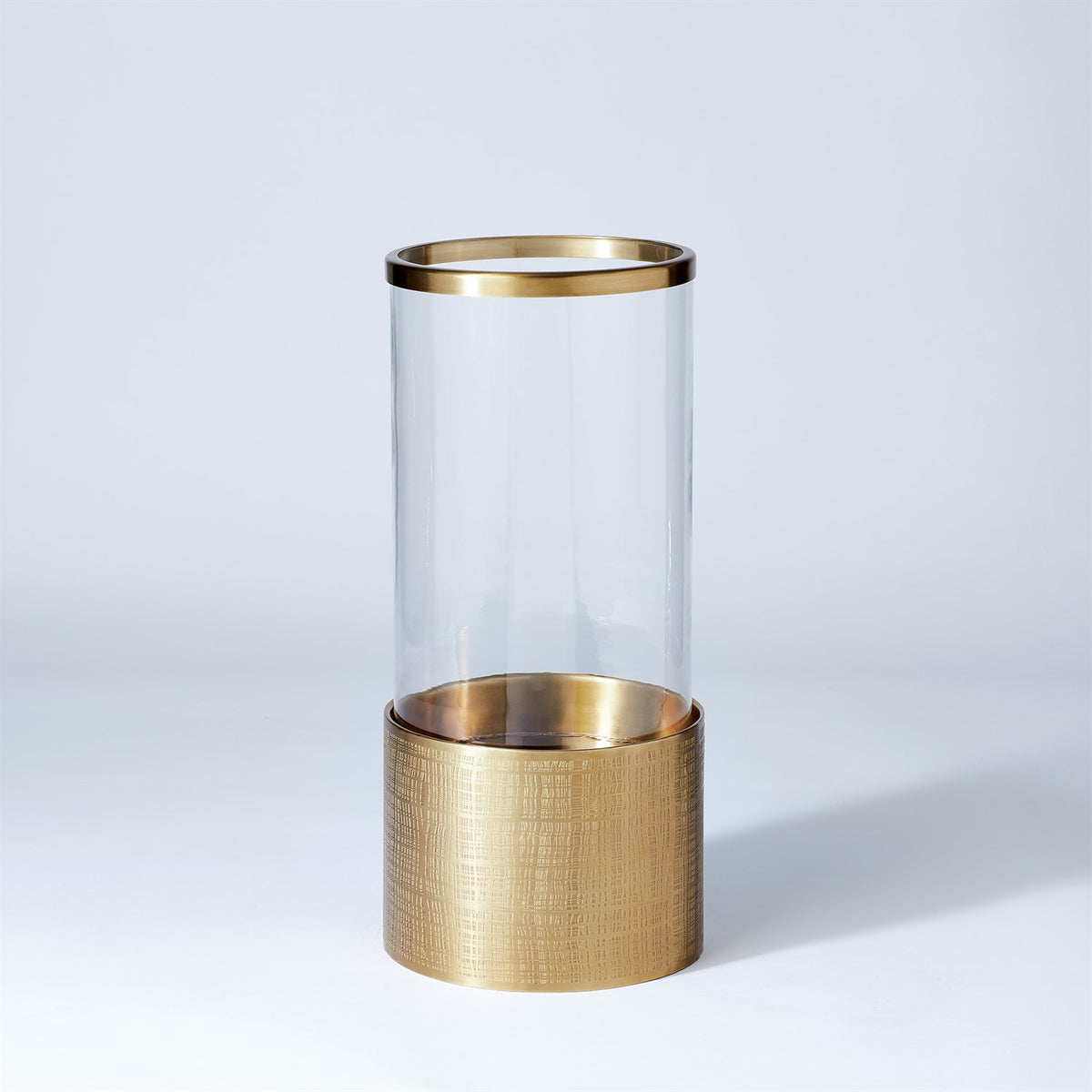 Plaid Etched Glass Hurricane