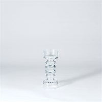 Bougeoir/vase en verre côtelé