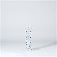 Bougeoir/vase en verre côtelé