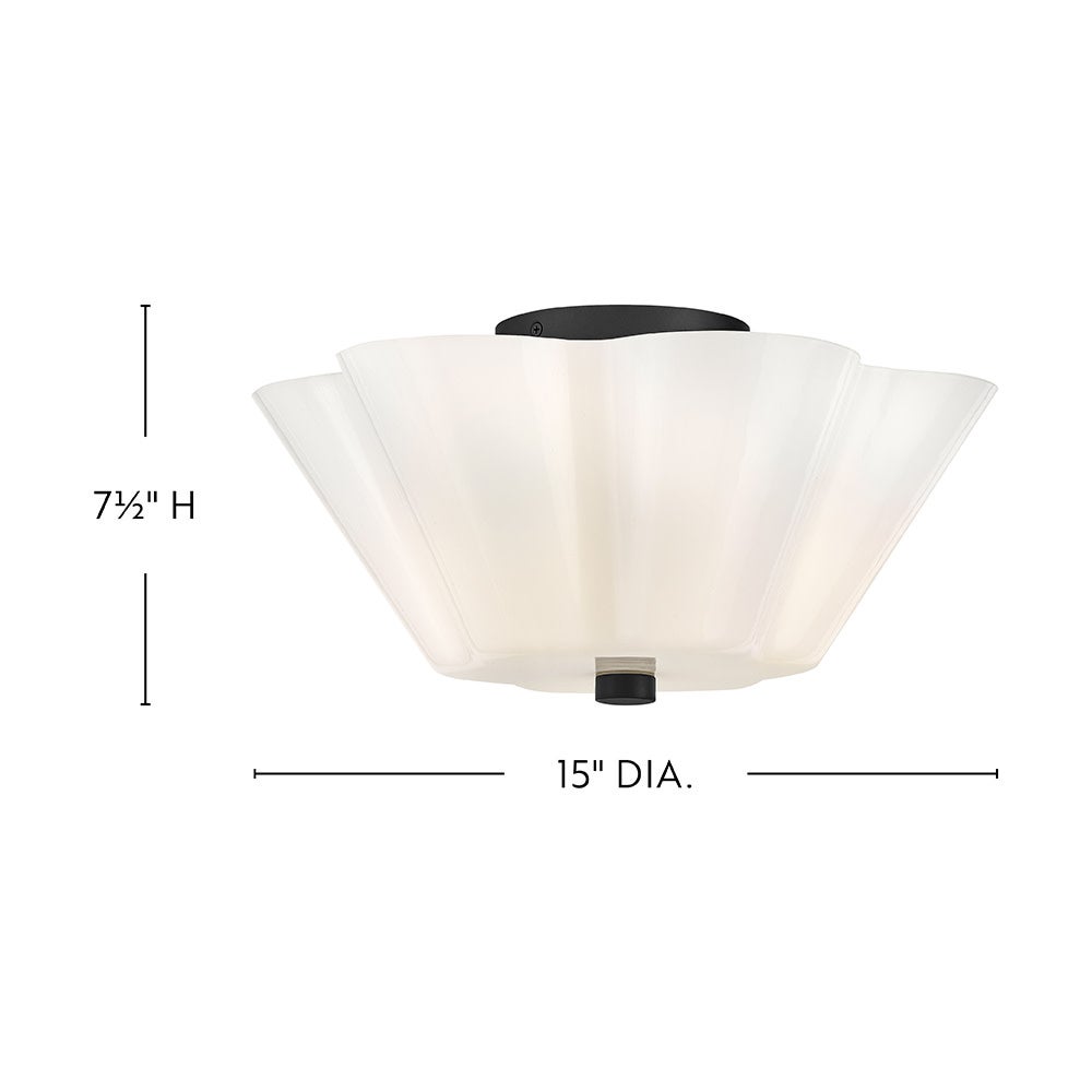 Alouette 83713BK Miel Semi-Plafonnier en noir