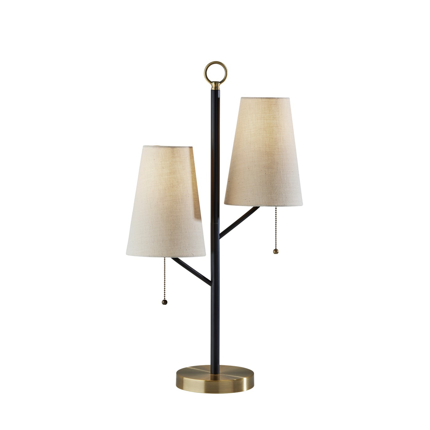 Adesso Home - 4175-01 - Two Light Table Lamp - Daniel - Black W. Antique Brass Accents