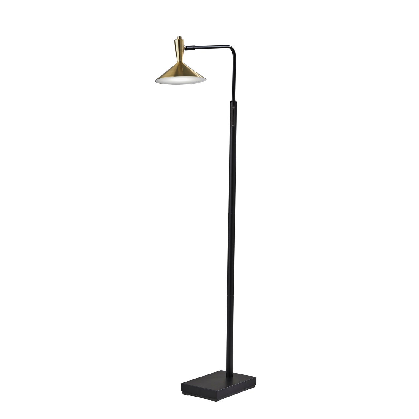 Adesso Home - 4263-01 - LED Floor Lamp - Lucas - Black W. Antique Brass