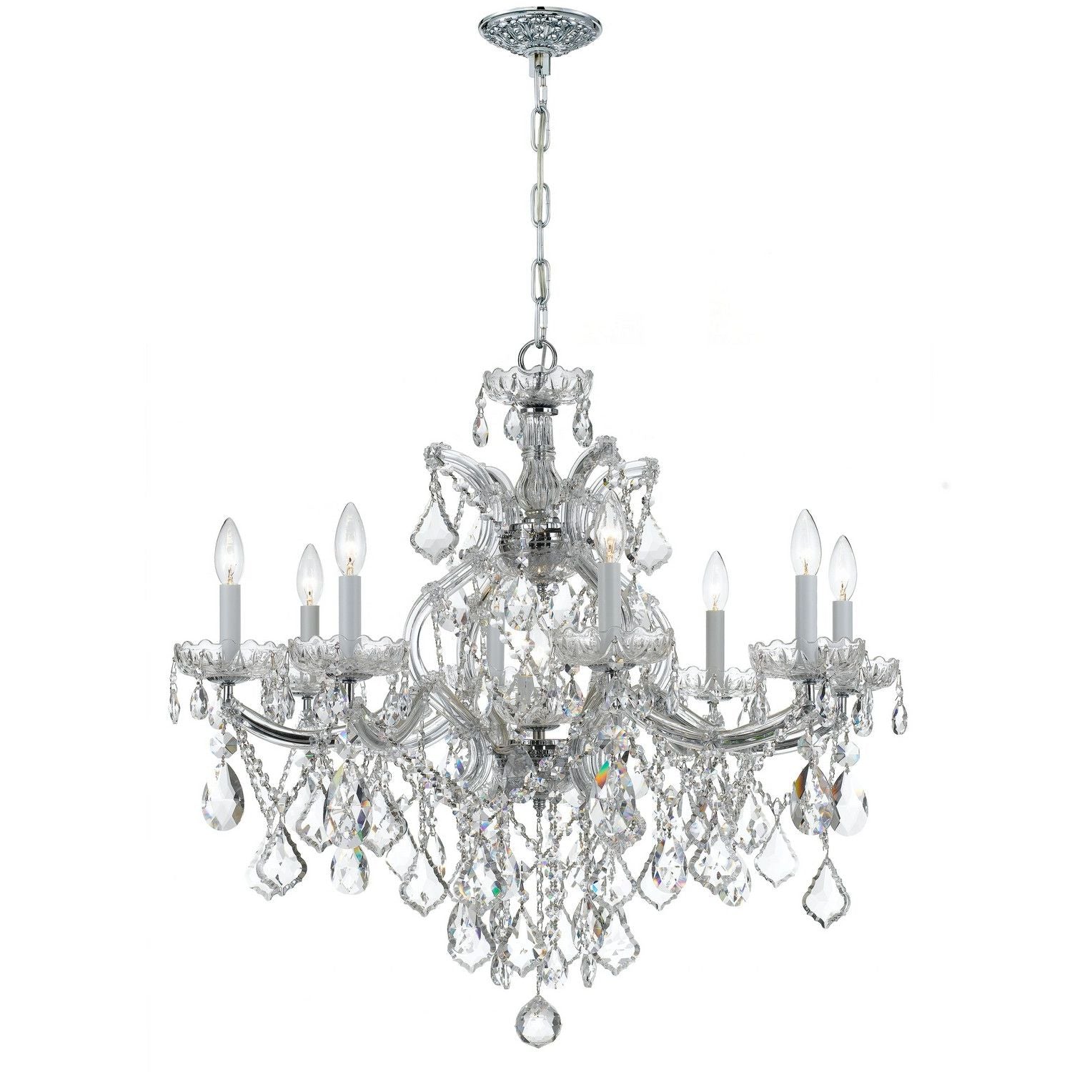 Crystorama - 4409-CH-CL-SAQ - Nine Light Chandelier - Maria Theresa - Polished Chrome