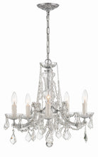 Crystorama - 4476-CH-CL-MWP - Mini lampe à cinq lumières Suspendu - Maria Theresa - Chrome poli