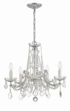 Crystorama - 4476-CH-CL-MWP - Mini lampe à cinq lumières Suspendu - Maria Theresa - Chrome poli