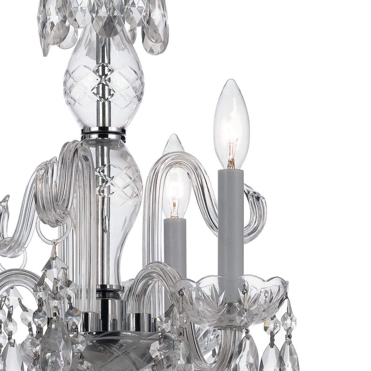 Crystorama - 5044-CH-CL-MWP - Mini lampe à trois lumières Suspendu - Cristal traditionnel - Chrome poli