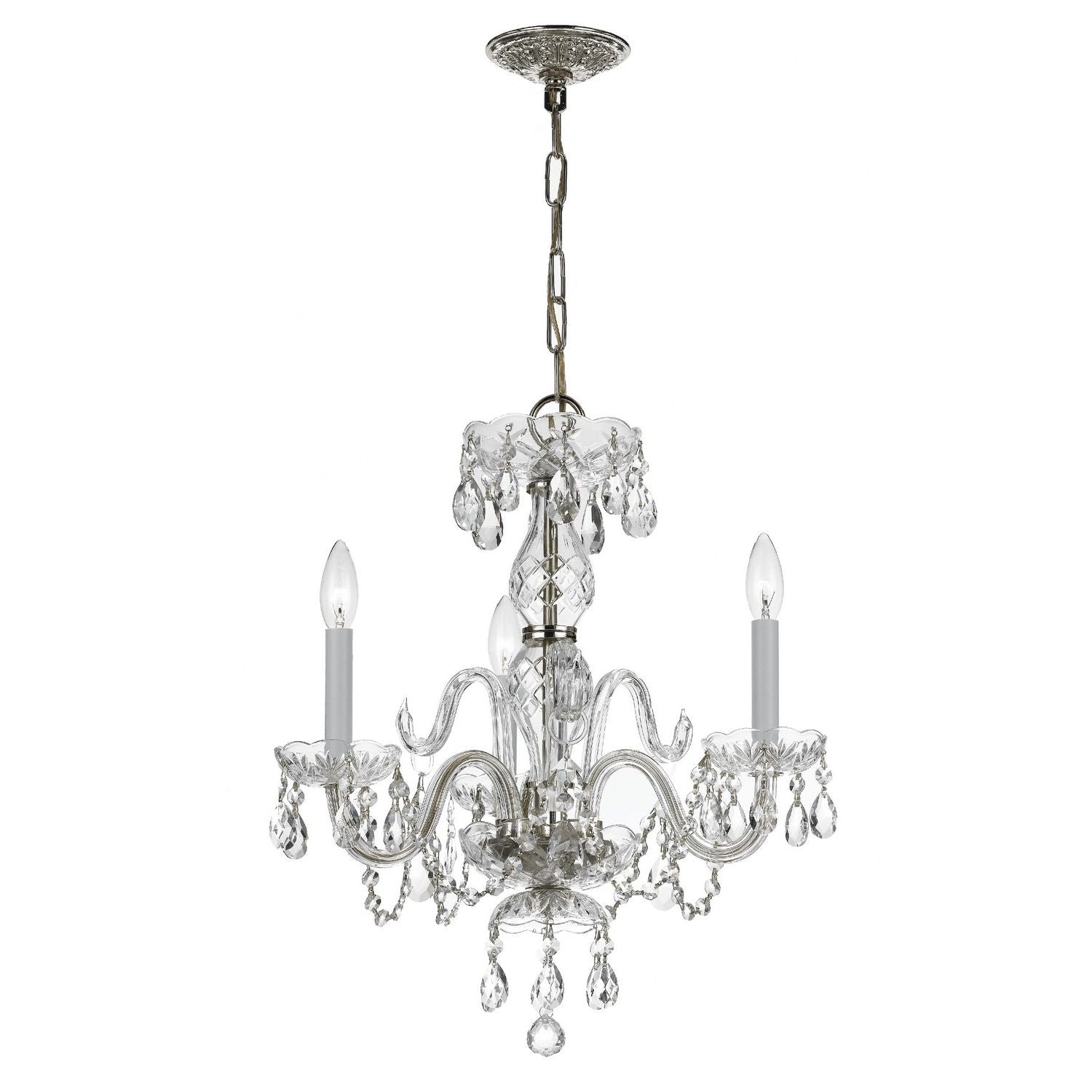 Crystorama - 5044-CH-CL-SAQ - Three Light Mini Chandelier - Traditional Crystal - Polished Chrome