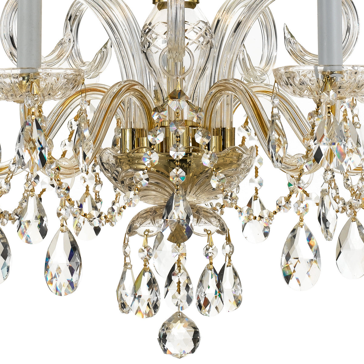 Crystorama - 1005-PB-CL-MWP - Cinq lumières Suspendu - Cristal traditionnel - Laiton poli