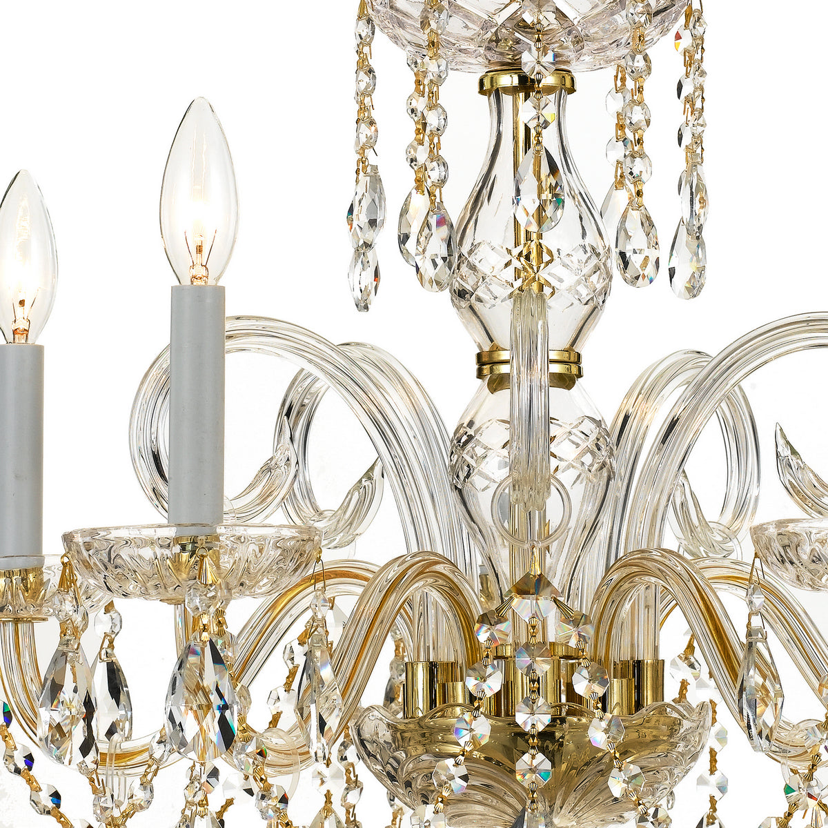 Crystorama - 1005-PB-CL-MWP - Cinq lumières Suspendu - Cristal traditionnel - Laiton poli