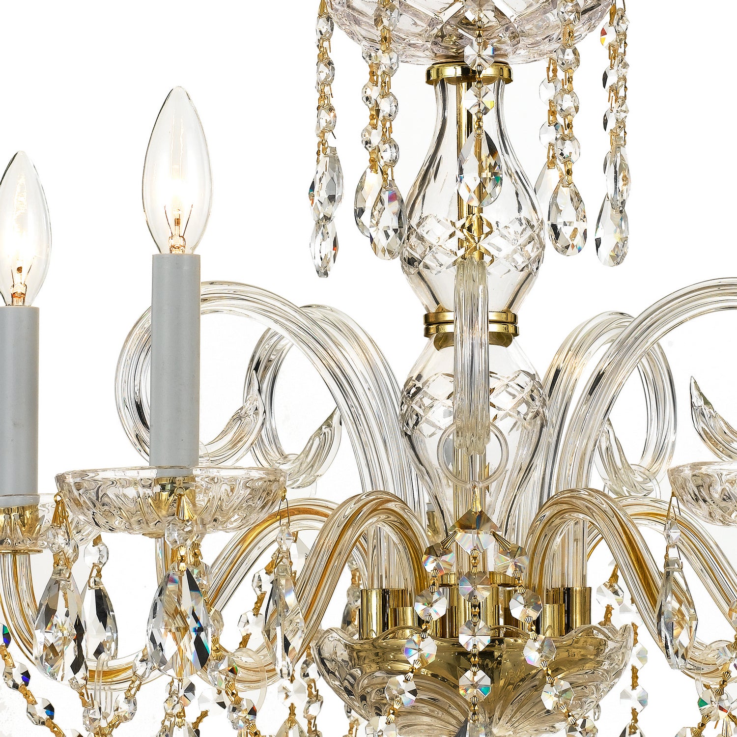 Crystorama - 1005-PB-CL-S - Cinq lumières Suspendu - Cristal traditionnel - Laiton poli