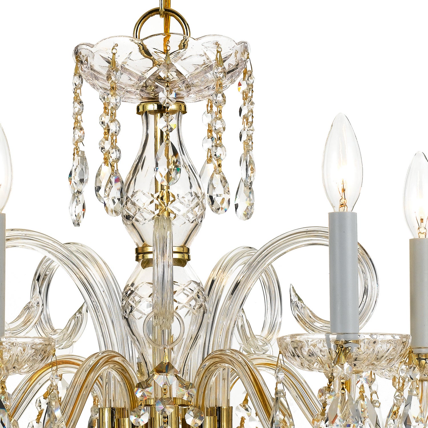 Crystorama - 1005-PB-CL-S - Cinq lumières Suspendu - Cristal traditionnel - Laiton poli