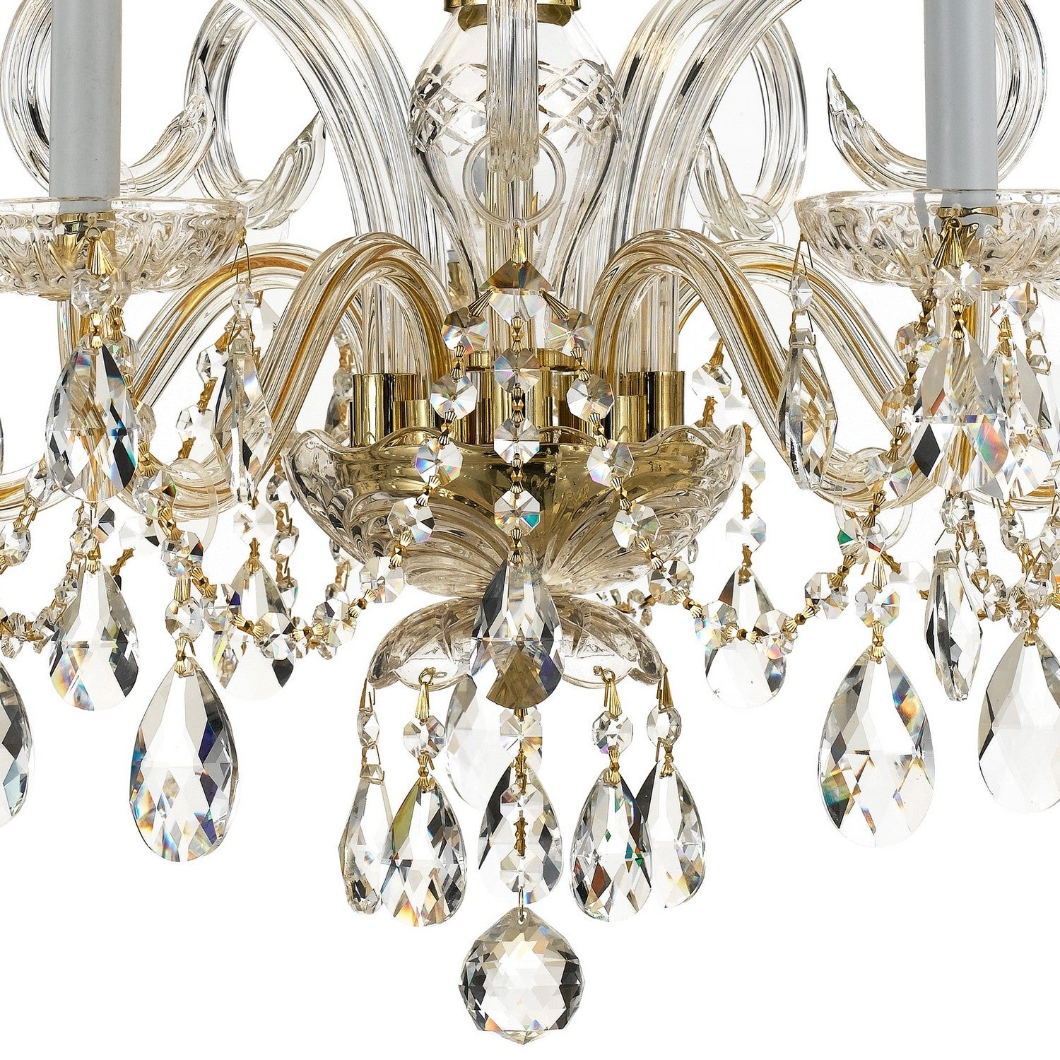 Crystorama - 1005-PB-CL-SAQ - Cinq lumières Suspendu - Cristal traditionnel - Laiton poli