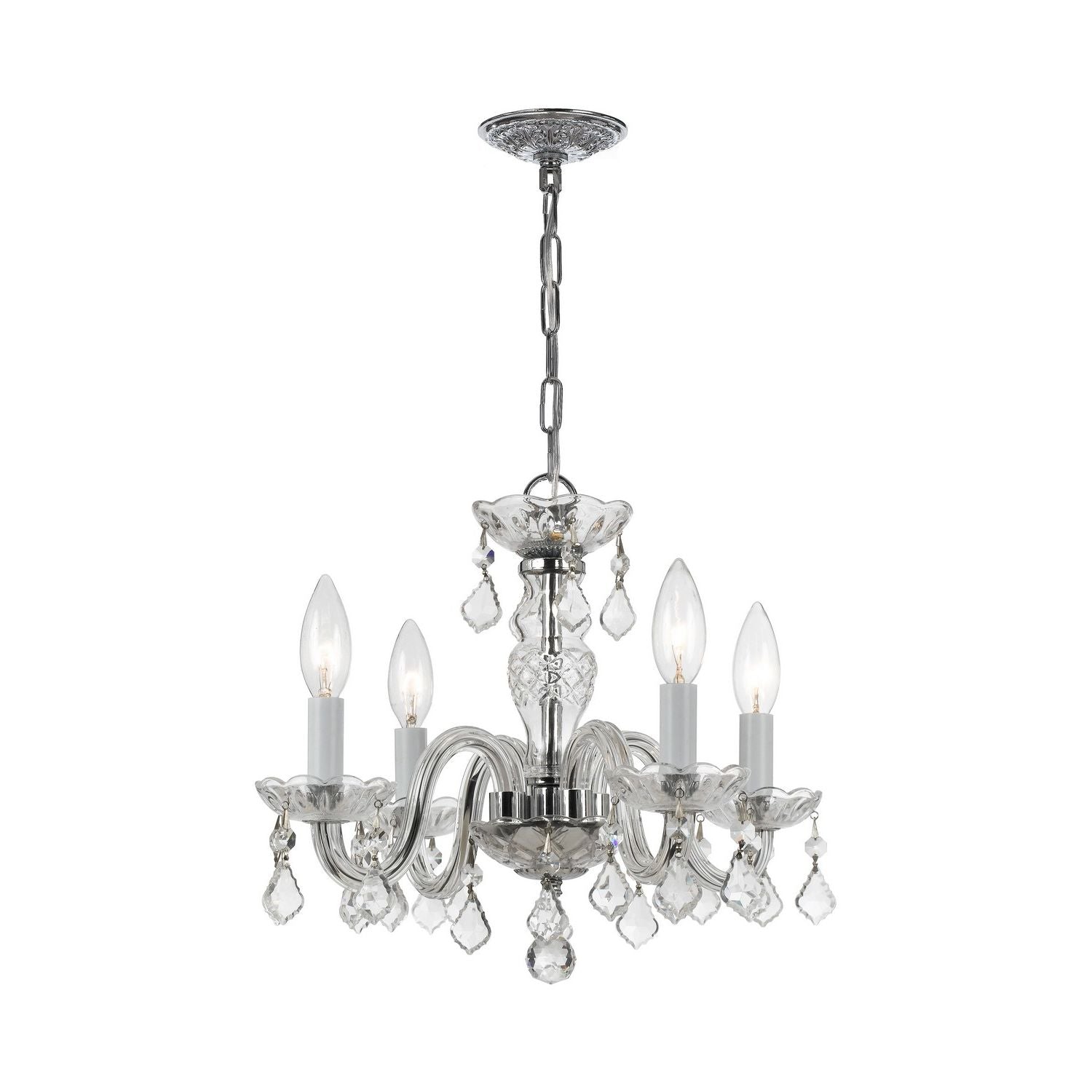 Crystorama - 1064-CH-CL-S - Four Light Mini Chandelier - Traditional Crystal - Polished Chrome
