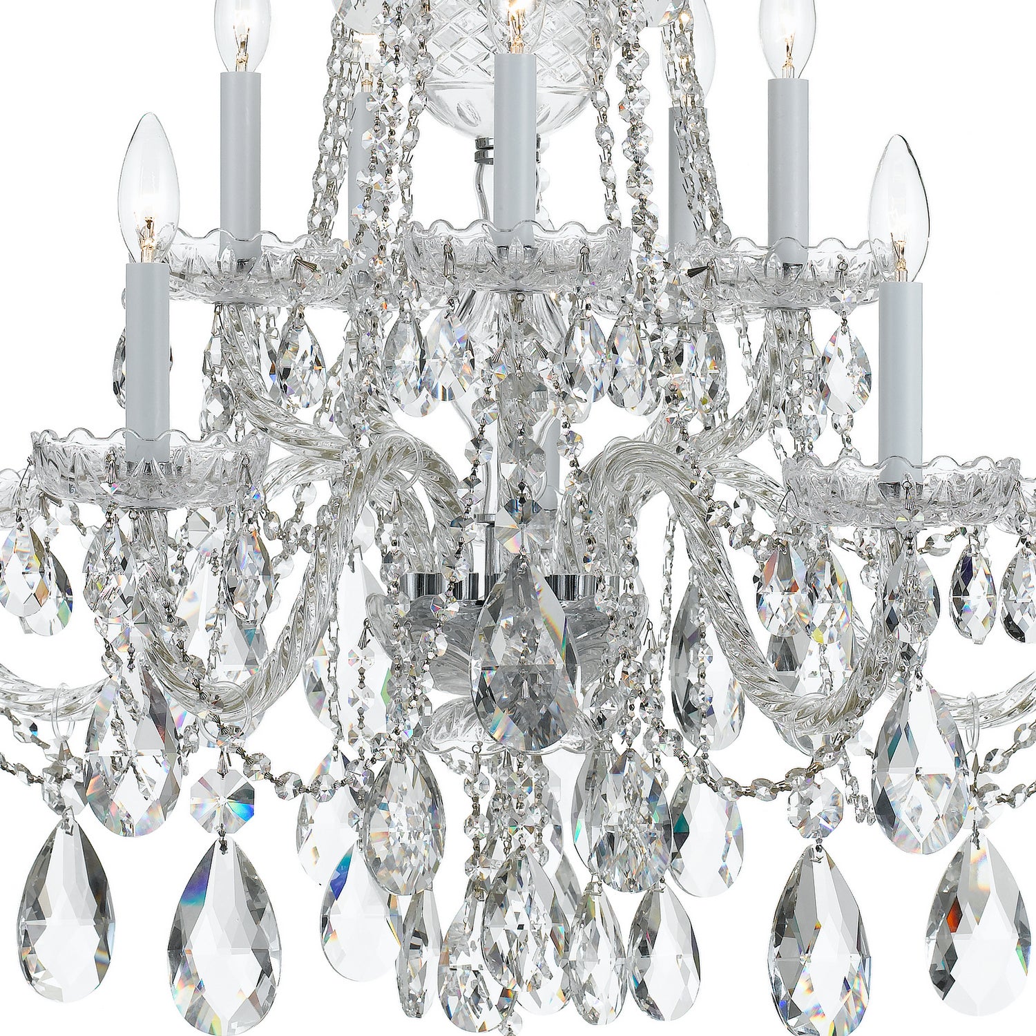 Crystorama - 1110-CH-CL-MWP - Dix Lumières Suspendu - Cristal traditionnel - Chrome poli