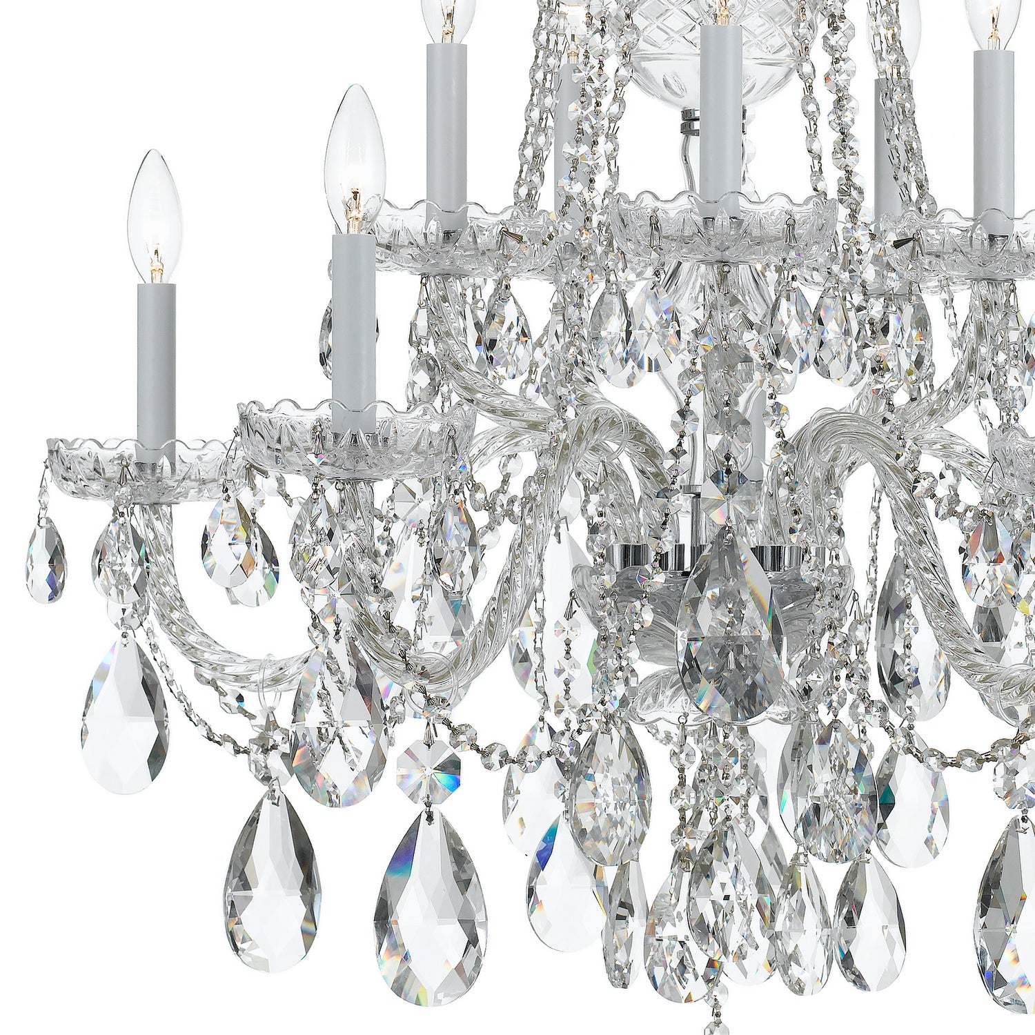 Crystorama - 1110-CH-CL-MWP - Dix Lumières Suspendu - Cristal traditionnel - Chrome poli