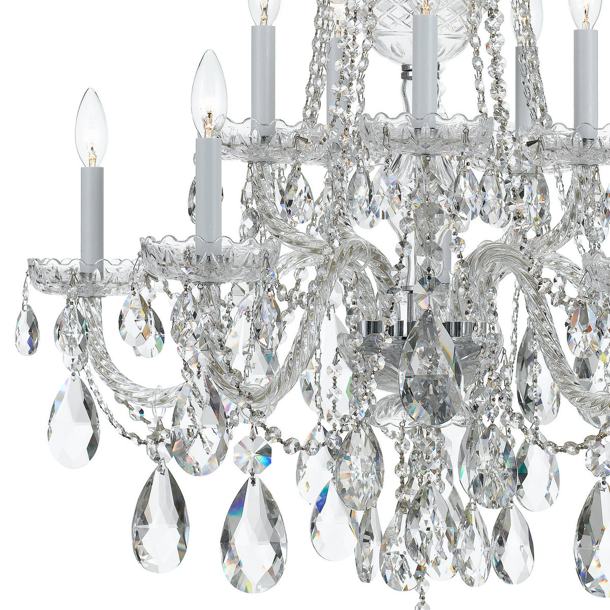 Crystorama - 1110-CH-CL-MWP - Dix Lumières Suspendu - Cristal traditionnel - Chrome poli