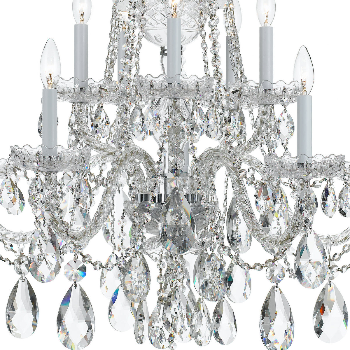 Crystorama - 1110-CH-CL-S - Dix Lumières Suspendu - Cristal traditionnel - Chrome poli