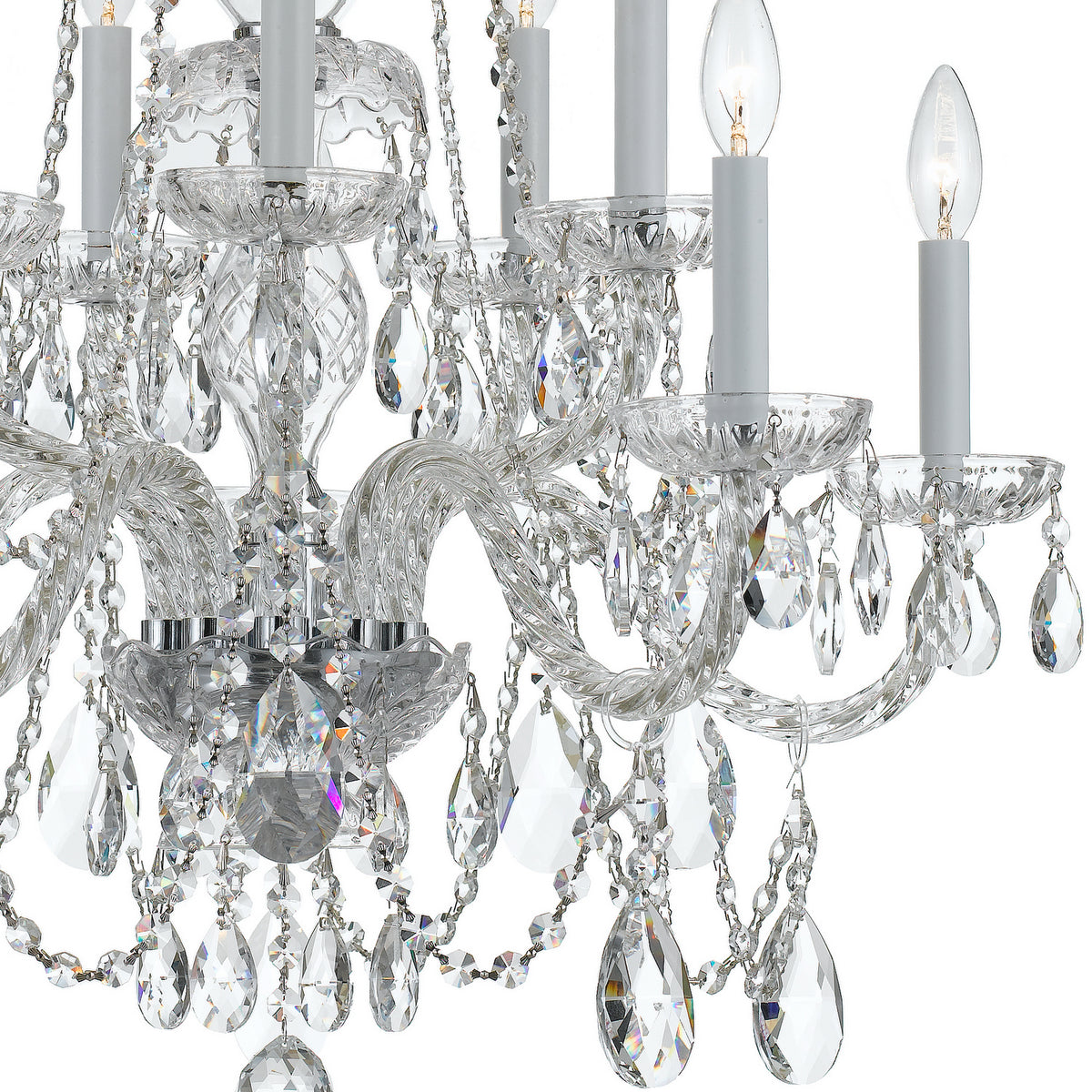 Crystorama - 1130-CH-CL-MWP - Dix Lumières Suspendu - Cristal traditionnel - Chrome poli