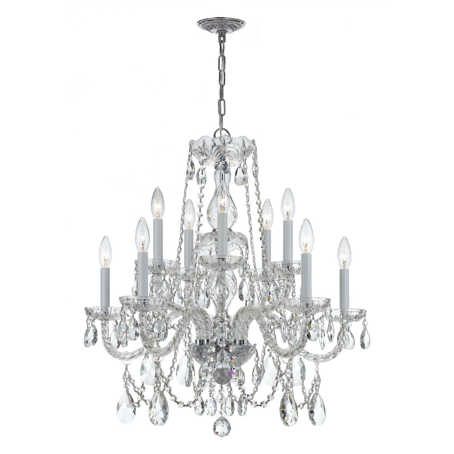 Crystorama - 1130-CH-CL-MWP - Ten Light Chandelier - Traditional Crystal - Polished Chrome