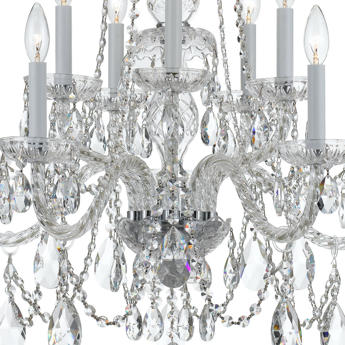 Crystorama - 1130-CH-CL-S - Dix Lumières Suspendu - Cristal traditionnel - Chrome poli