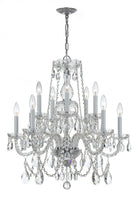Crystorama - 1130-CH-CL-SAQ - Dix Lumières Suspendu - Cristal traditionnel - Chrome poli