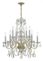 Crystorama - 1130-PB-CL-MWP - Dix Lumières Suspendu - Cristal traditionnel - Laiton poli