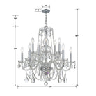 Crystorama - 1135-CH-CL-S - 12 Lumières Suspendu - Cristal traditionnel - Chrome poli