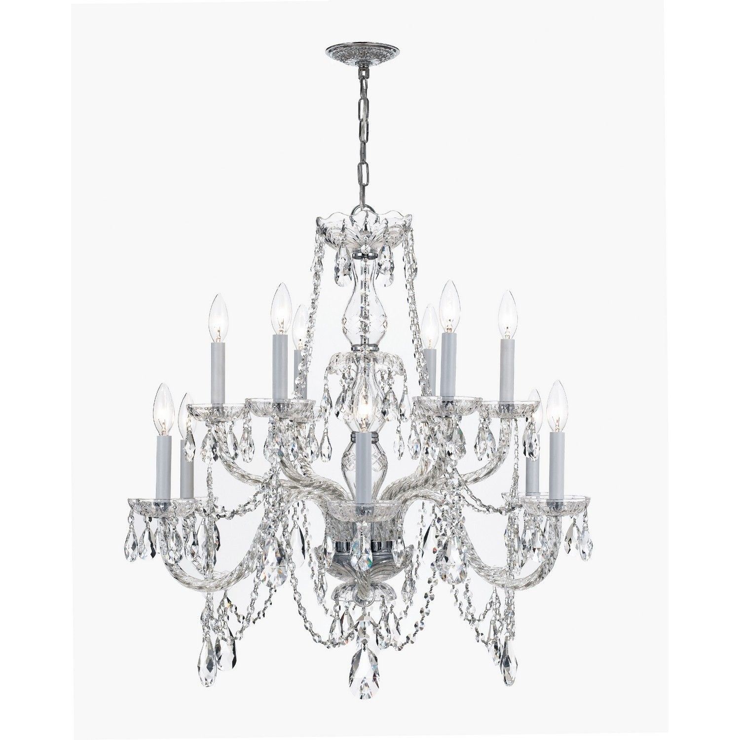 Crystorama - 1135-CH-CL-S - 12 Light Chandelier - Traditional Crystal - Polished Chrome
