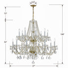 Crystorama - 1139-PB-CL-MWP - 16 Lumières Suspendu - Cristal traditionnel - Laiton poli