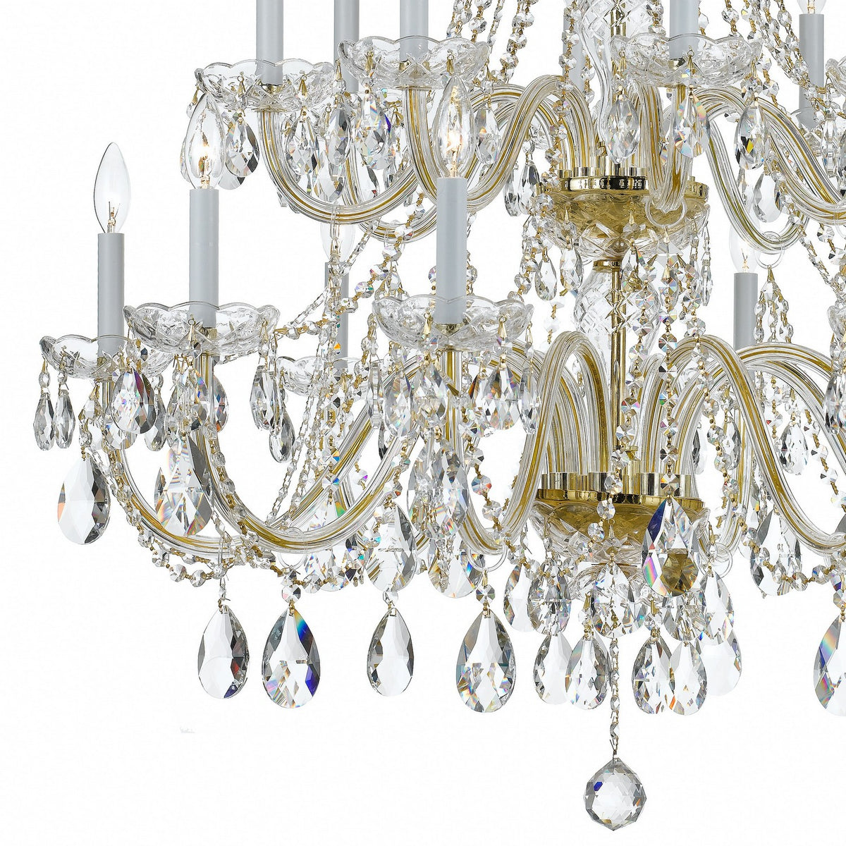 Crystorama - 1139-PB-CL-MWP - 16 Lumières Suspendu - Cristal traditionnel - Laiton poli
