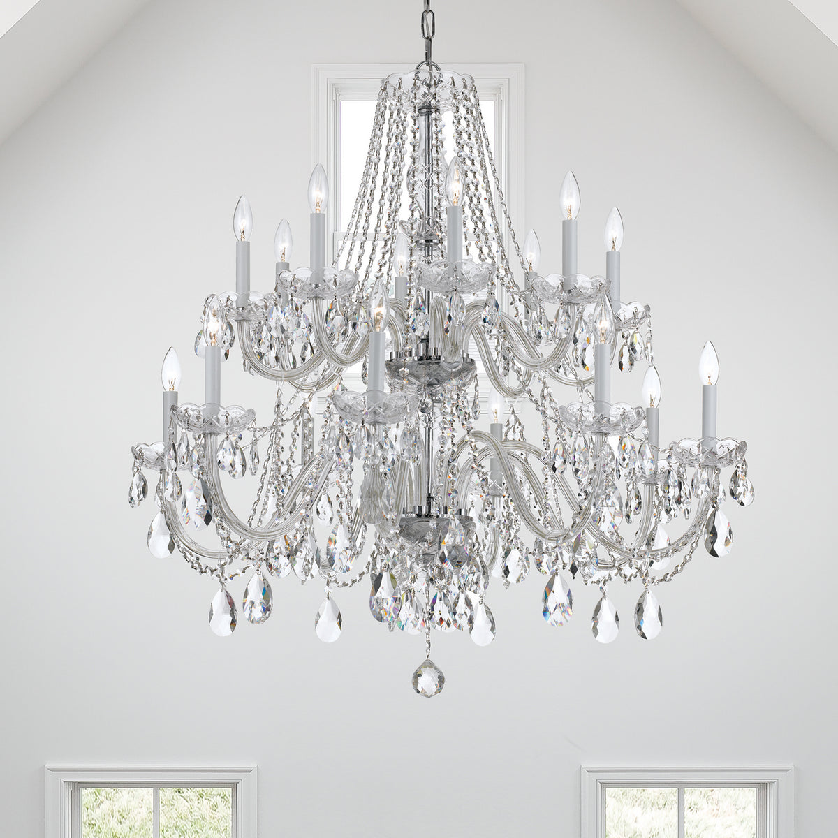 Crystorama - 1139-CH-CL-S - 16 Lumière Suspendu - Cristal traditionnel - Chrome poli