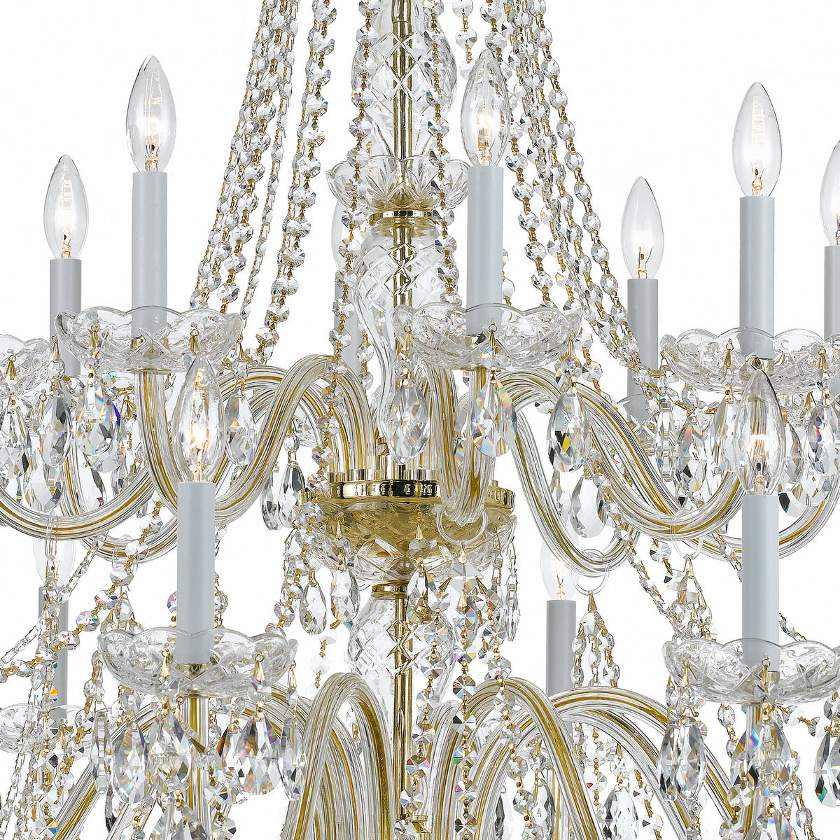 Crystorama - 1139-PB-CL-S - 16 Lumières Suspendu - Cristal traditionnel - Laiton poli