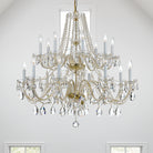 Crystorama - 1139-PB-CL-S - 16 Lumières Suspendu - Cristal traditionnel - Laiton poli