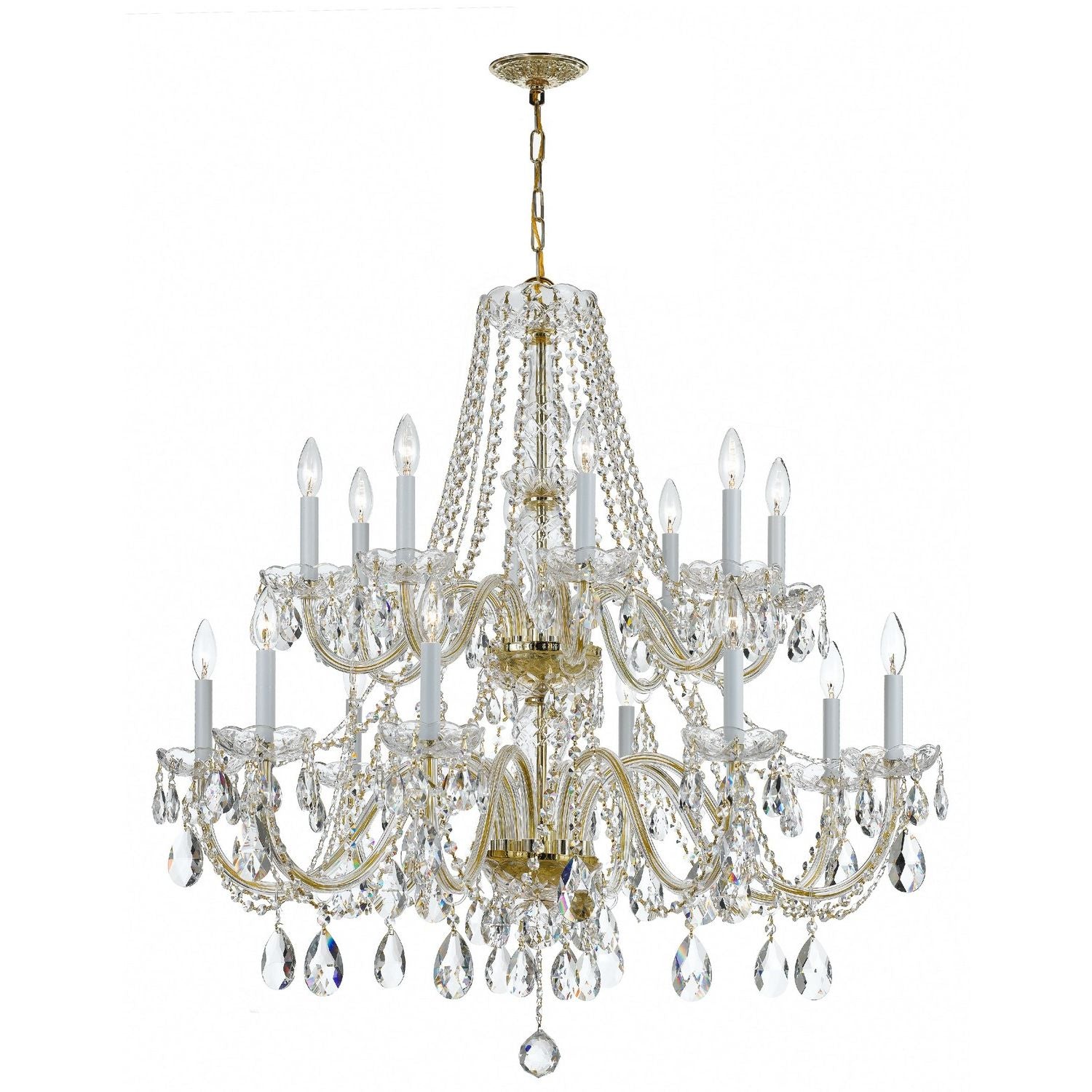Crystorama - 1139-PB-CL-SAQ - 16 Light Chandelier - Traditional Crystal - Polished Brass