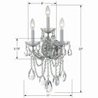 Crystorama - 4423-CH-CL-SAQ - Trois lumières Murale - Maria Theresa - Chrome poli