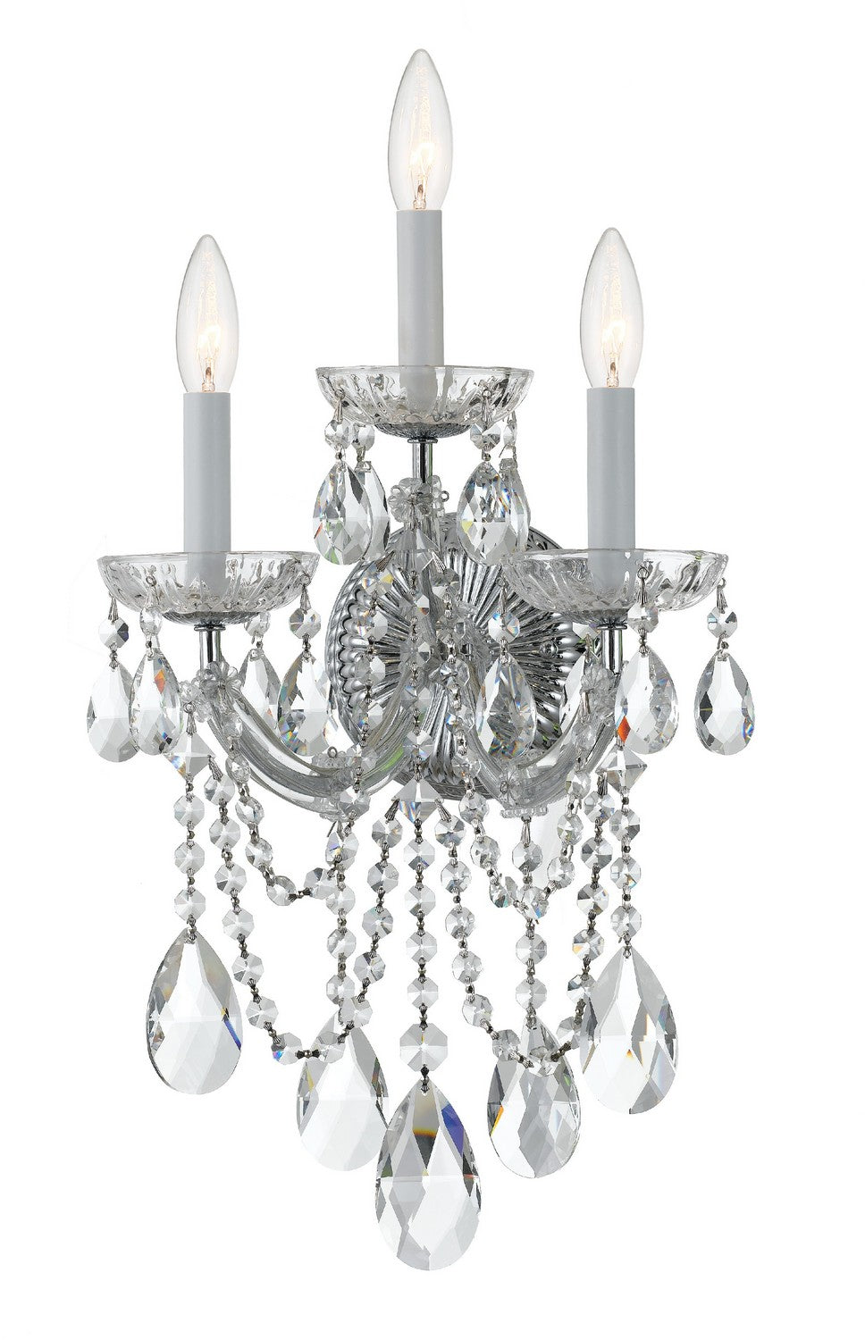 Crystorama - 4423-CH-CL-SAQ - Trois lumières Murale - Maria Theresa - Chrome poli