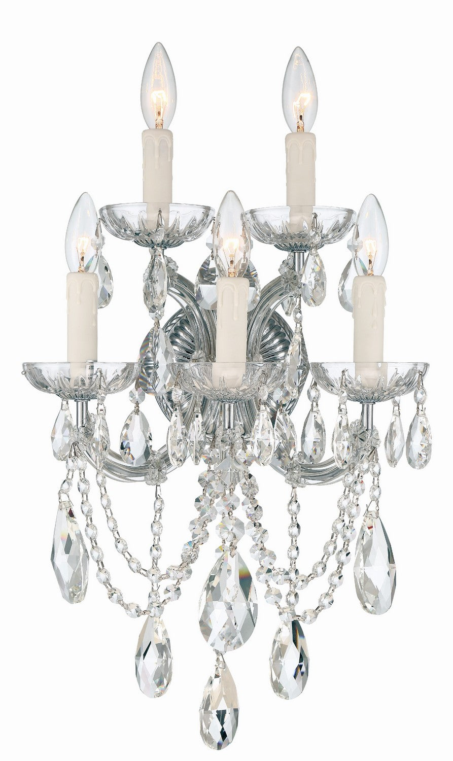 Crystorama - 4425-CH-CL-S - Cinq lumières Murale - Maria Theresa - Chrome poli