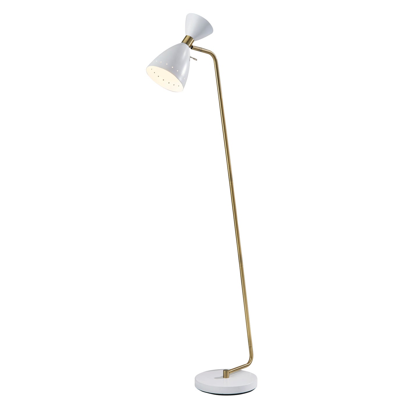 Adesso Home - 4283-02 - Floor Lamp - Oscar - White W. Antique Brass