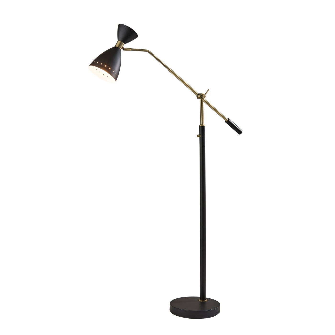 Adesso Home - 4284-01 - Floor Lamp - Oscar - Black W. Antique Brass