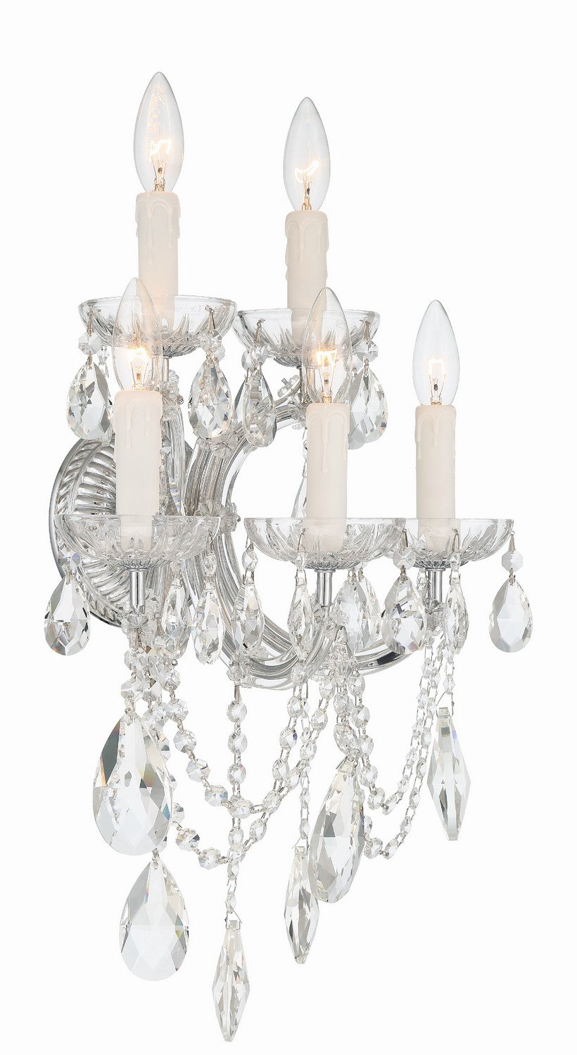 Crystorama - 4425-CH-CL-MWP - Cinq lumières Murale - Maria Theresa - Chrome poli