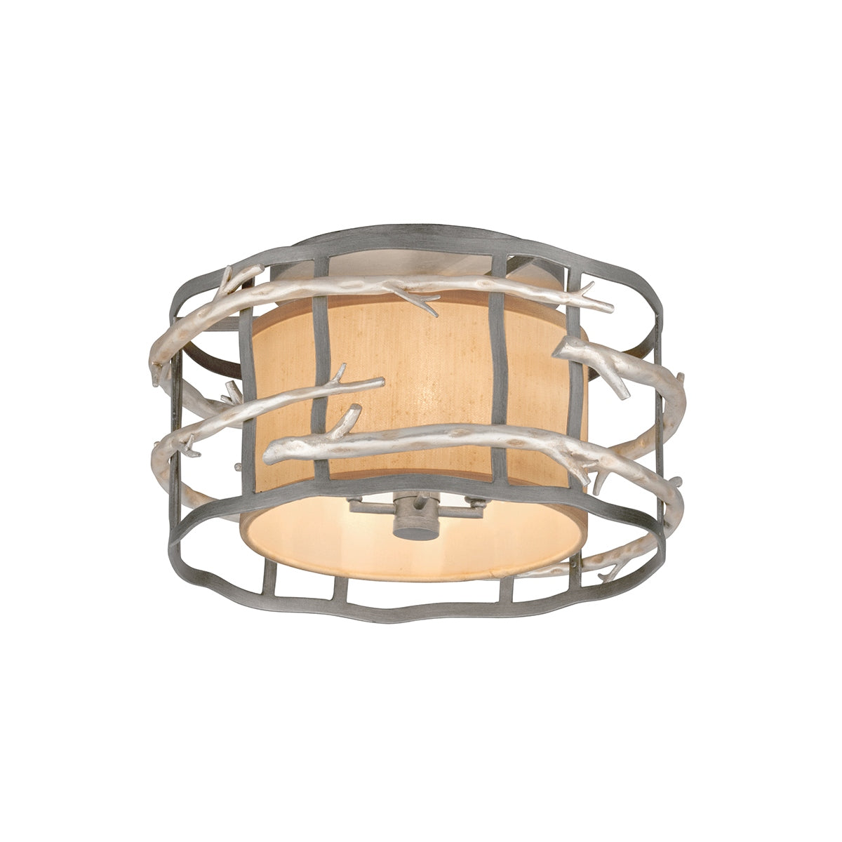 Troy Lighting Canada - C2881-GRA/WSL - Quatre lampes Plafonnier - Adirondack - Graphite et feuille d'argent