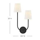 Applique double Lark 84262BK Cora en noir