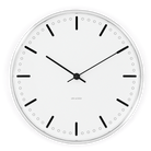 Arne Jacobsen Clocks 43641 City Hall Wall Clock in White/Black