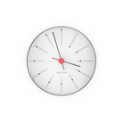 Arne Jacobsen Clocks 43688 Bankers Wall Clock in White/Black/Red