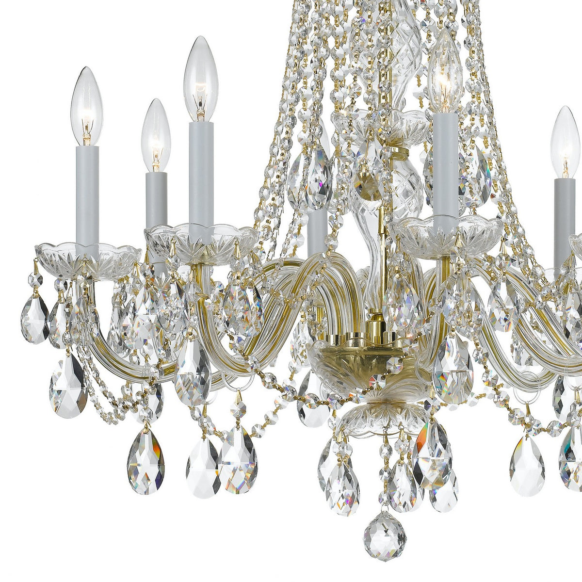 Crystorama - 1138-PB-CL-S - Huit lumières Suspendu - Cristal traditionnel - Laiton poli
