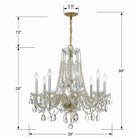 Crystorama - 1138-PB-CL-SAQ - Huit Lumières Suspendu - Cristal traditionnel - Laiton poli
