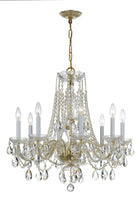 Crystorama - 1138-PB-CL-SAQ - Huit Lumières Suspendu - Cristal traditionnel - Laiton poli