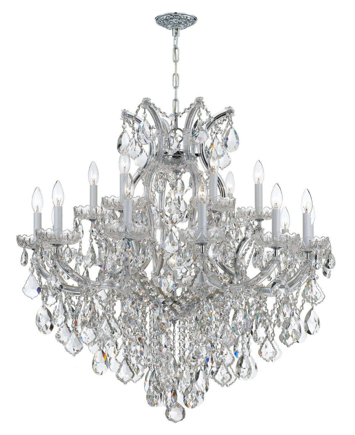 Crystorama - 4418-CH-CL-MWP - 19 Lumière Suspendu - Maria Theresa - Chrome poli