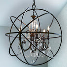 Crystorama - 9219-EB-CL-MWP - Six lumières Suspendu - Solaris - Bronze anglais